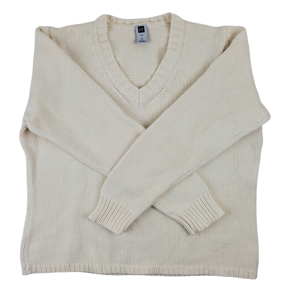 Gap Factory heavy knit vneck sweater XL